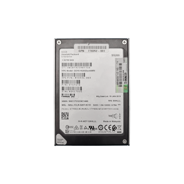 Hard drive HPE 1.92TB SSD SAS 12G 2.5" 850334-003