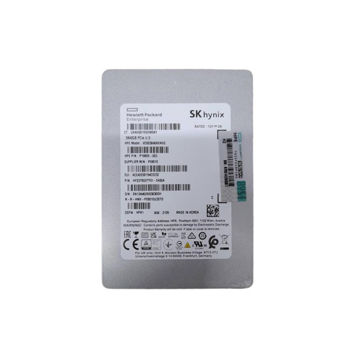 Hard drive HPE 3.84TB SSD NVMe U.3 2.5" TLC RI P19805-003
