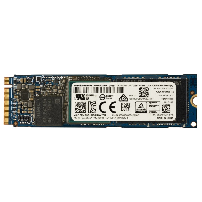 Hard drive HPE 512GB SSD NVMe PCIe 3.0x4 M.2 2280 TLC 934101-001