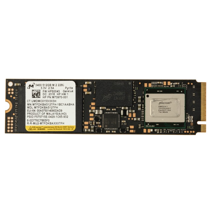 Hard drive HPE 512GB SSD NVMe PCIe 4.0x4 M.2 2280 TCG Pyrite M73970-001