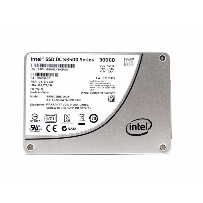 Hard drive Intel 300GB SSD SATA 6G 2.5" MLC MU 512e SSDSC2BB300G4