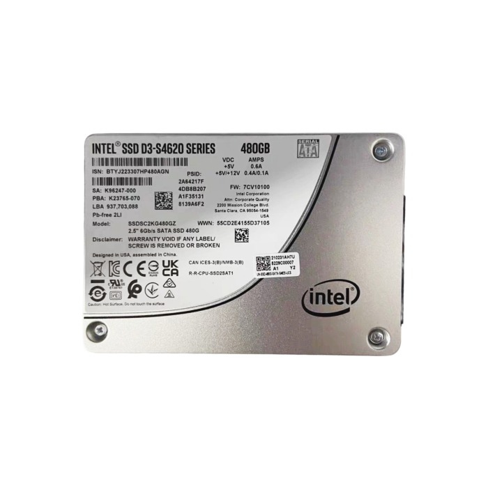 Hard drive Intel 480GB SSD SATA 6G 2.5" 3D TLC NAND MU SSDSC2KG480GZ