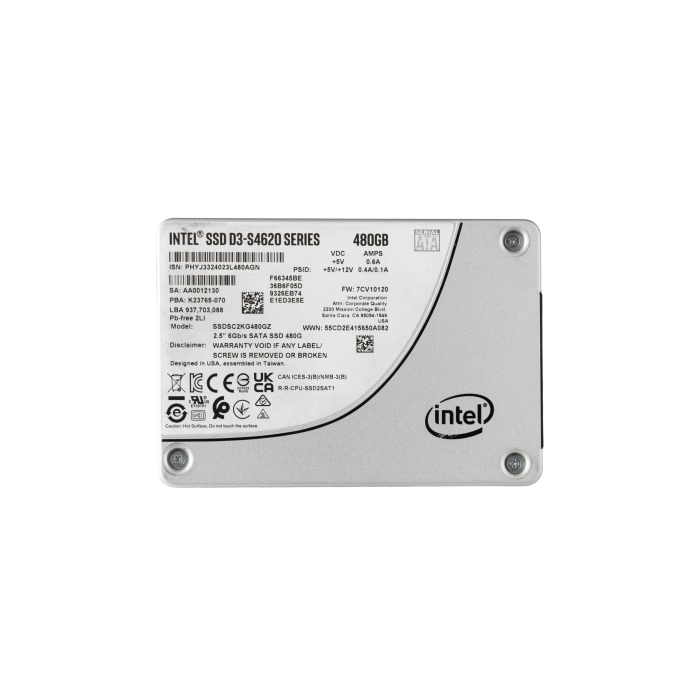 Hard drive Intel 480GB SSD SATA 6G 2.5" 3D TLC NAND MU SSDSC2KG480GZ