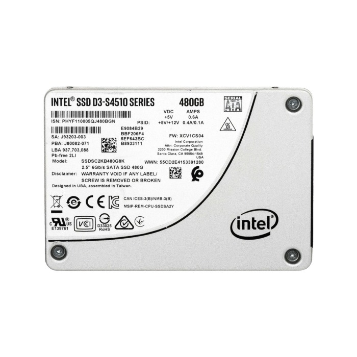 Hard drive Intel 480GB SSD SATA 6G 2.5" 3D TLC NAND RI SSDSC2KB480G8K