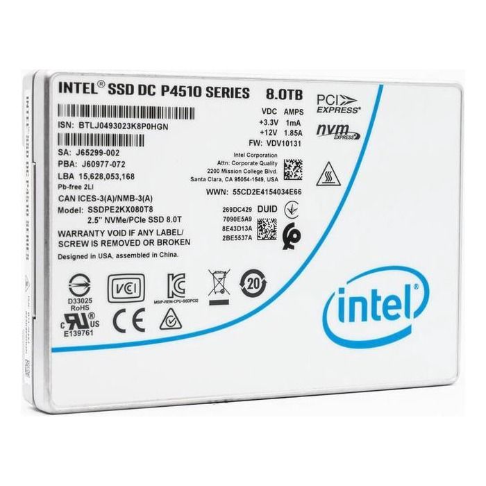 Hard drive Intel 8TB SSD NVMe 3.1x4 U.2 SSDPE2KX080T8O