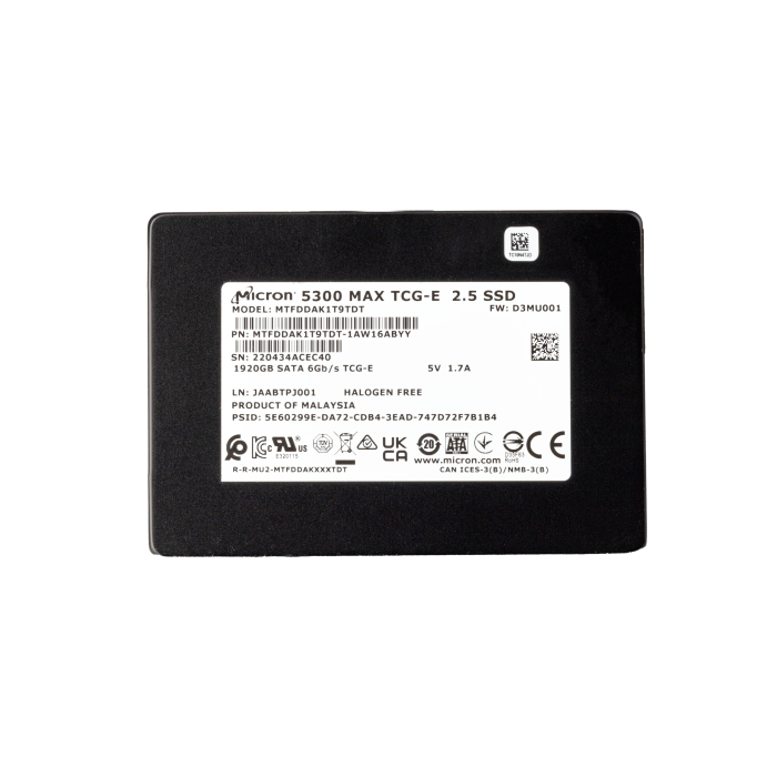 Hard drive Micron 1.92TB SSD SATA 6G 2.5" TLC MTFDDAK1T9TDT-1AW16ABYY