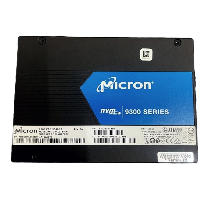 Hard drive Micron 3.84TB SSD NVMe PCIe 3.0x4 U.2 TLC RI MTFDHAL3T8TDP-1AT1ZABYY