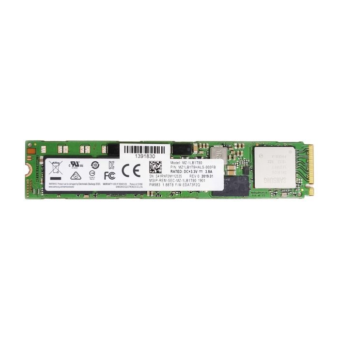 Hard drive Samsung 1.88TB SSD PCIe NVMe PCIe 3.0x4 NF1 MZ1LB1T9HALS-000FB