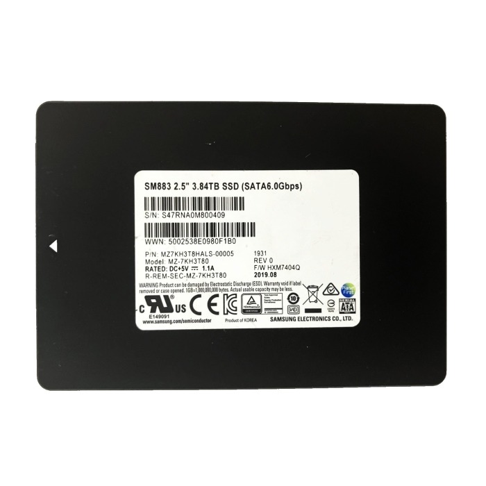 Hard drive Samsung 3.84TB SSD SATA 6G 2.5" MLC MU MZ7KH3T8HALS-00005
