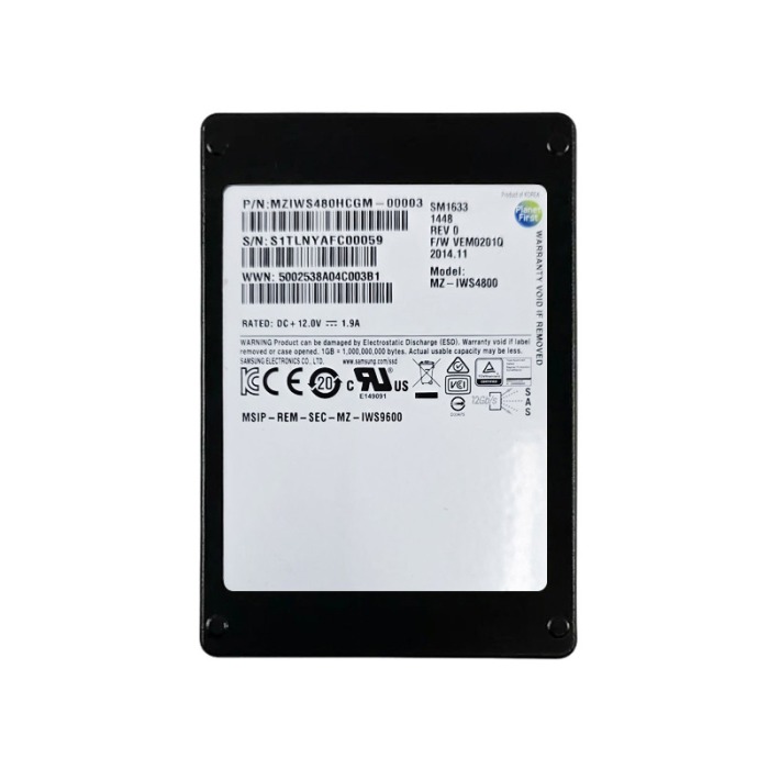 Hard drive Samsung 480GB SSD SAS 12G 2.5" MZIWS480HCGM-00003