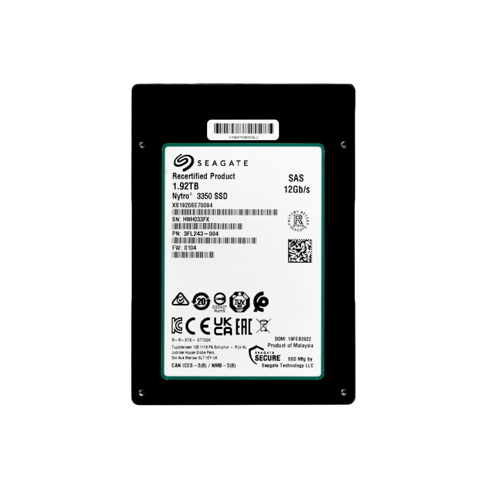 Hard drive Seagate 1.92TB SSD SAS 12G 2.5" 3D TLC RI XS1920SE70055
