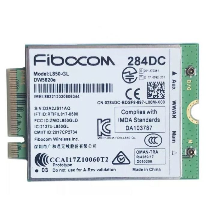 Karta sieciowa Dell Fibocom DW5820e M.2 3042 LTE WWAN 284DC