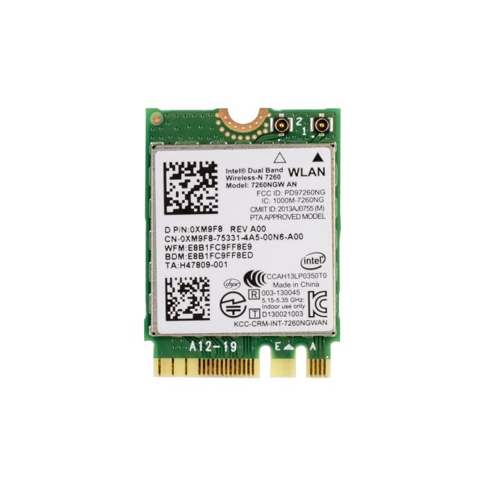 Karta sieciowa Dell Intel 7260NGW Wi-Fi 5 (802.11ac) Bluetooth 4.0 PCIe M.2 2230 XM9F8