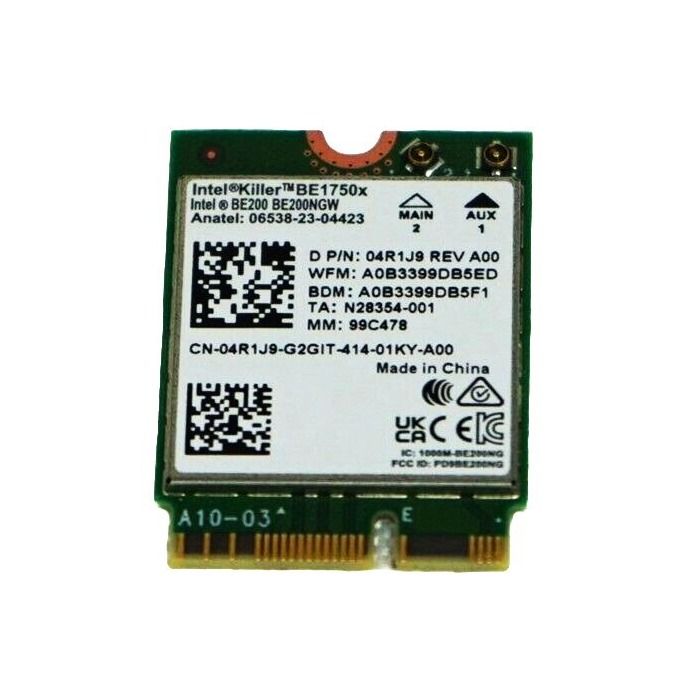 Karta sieciowa Intel Killer BE1750x Wi-Fi 7 802.11be Bluetooth 5.4 do laptopa 4R1J9