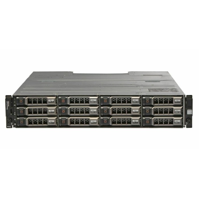 Macierz Dell PowerVault MD3200i 12x3.5" 2xKontroler iSCSI 4x1GbE, 12xKieszeń 3.5", 2xPSU, szyny