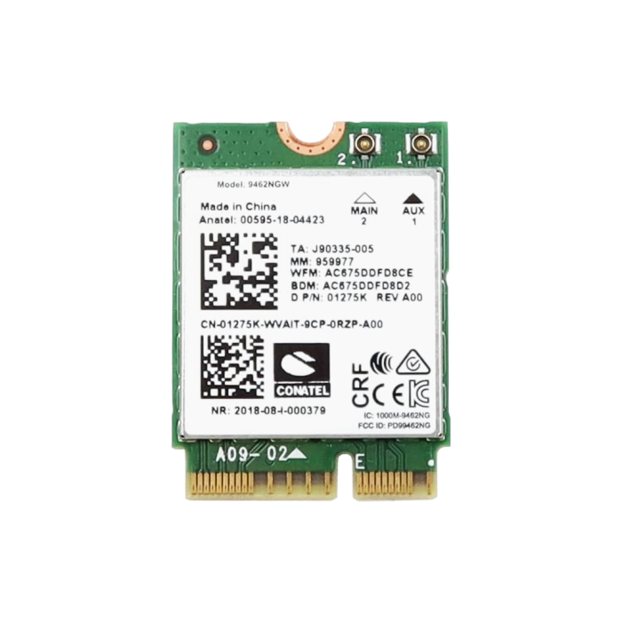 Network interface card Intel Wireless-AC 9462 M.2 2230 Wi-Fi 5 (802.11ac) Bluetooth 5.0 1275K