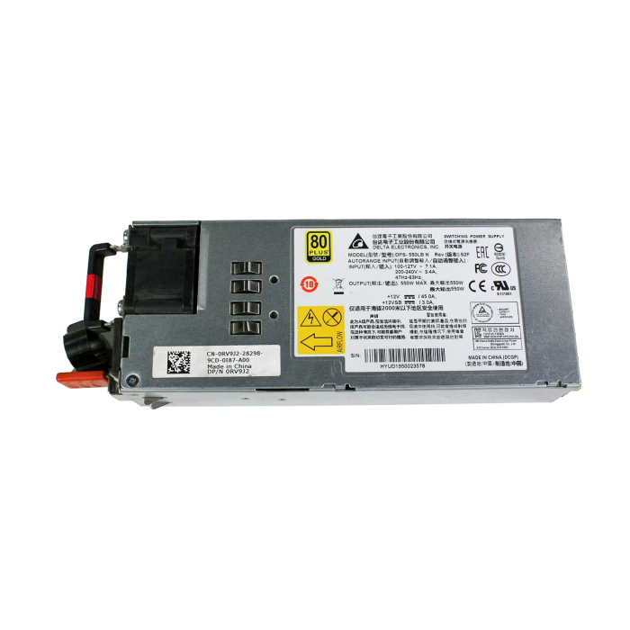 Power supply unit Dell 550W F2R Normal Flow 200-240V AC 47-63Hz 80+ Gold RV9J2