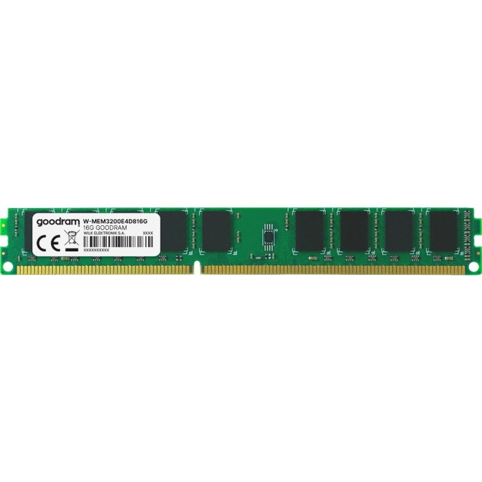RAM GoodRAM 16GB 2Rx8 PC4-25600 DDR4 UDIMM ECC 3200MHz VLP W-MEM3200E4D816G