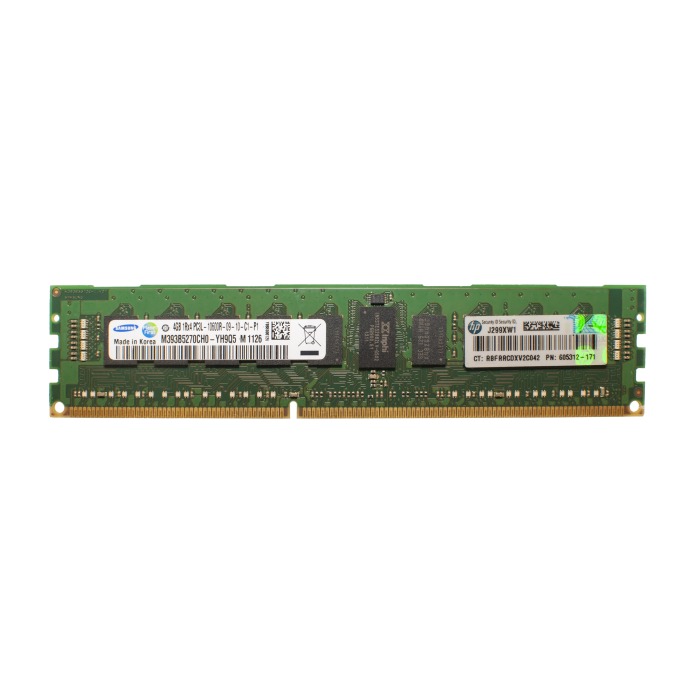 RAM HPE 4GB 1Rx4 PC3L-10600 DDR3 RDIMM 1333MHz 605312-171
