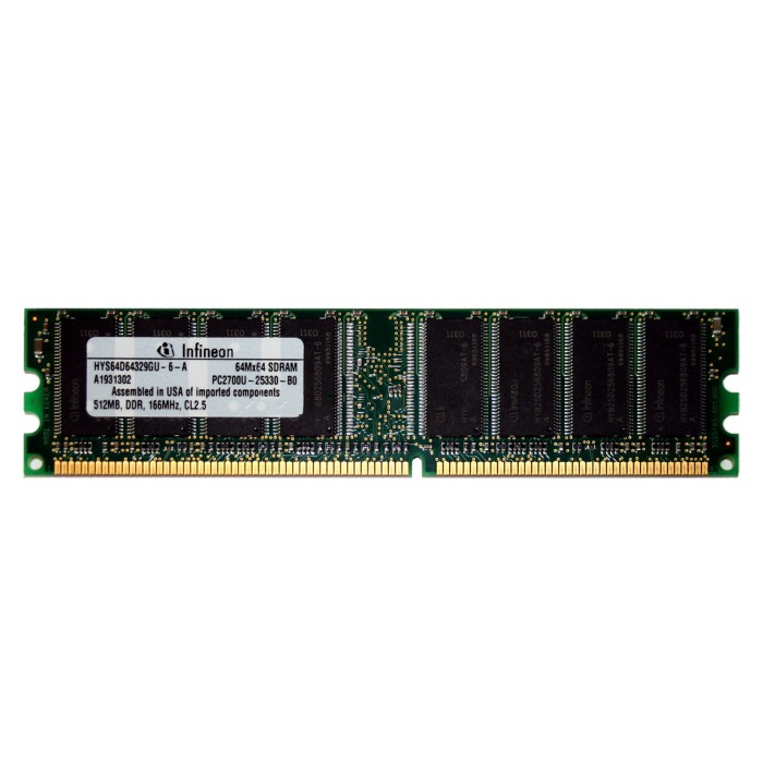 RAM Infineon 512MB PC-2700U DDR UDIMM 333 HYS64D64329GU-6-A