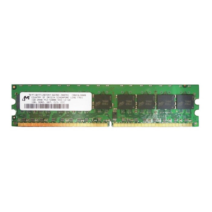 RAM Micron 1GB 2RPC2-5300 DDR2 UDIMM ECC 166MHz MT18HTF12872AY-667B3
