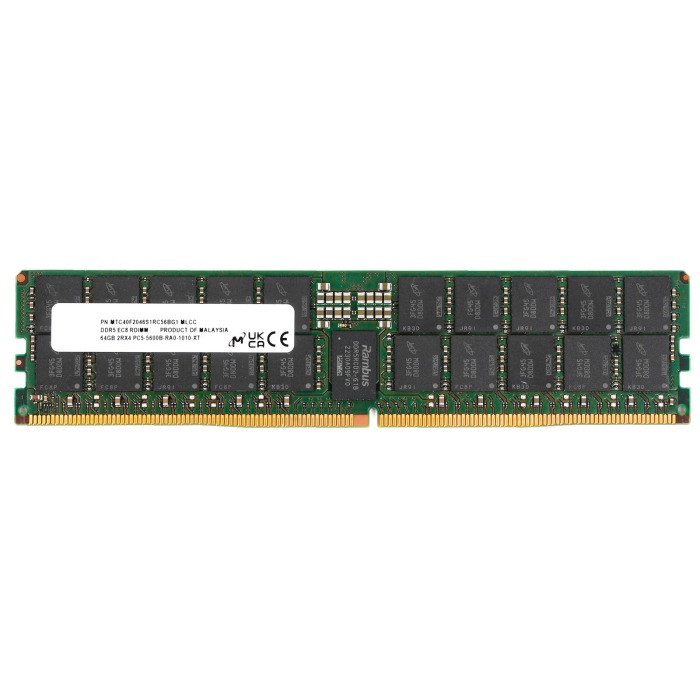 RAM Micron 64GB 2Rx4 PC5-44800 DDR5 5600MHz RDIMM ECC MTC40F2046S1RC56BG1