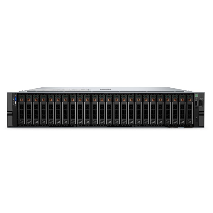 Server Dell PowerEdge R7615 24x2.5" NVMe with 1x EPYC 9354, 256GB RAM, 2x H965i, 2x 3.84TB SSD NVMe U.2 2.5", 2x10/25GbE SFP28, 2x PSU 1400W, rails, iDRAC9 Enterprise