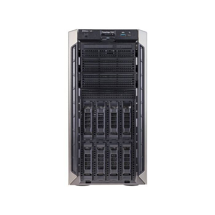 Server Dell PowerEdge T340 8x3.5" with 1x E-2124, 32GB RAM, BOSS-S1 with 2x Dell 240GB SSD SATA RI M.2, HBA330, 2x 960GB SSD SATA 2.5", 2x10GbE BASE-T, 2x PSU 495W, bezel, iDRAC9 Enterprise