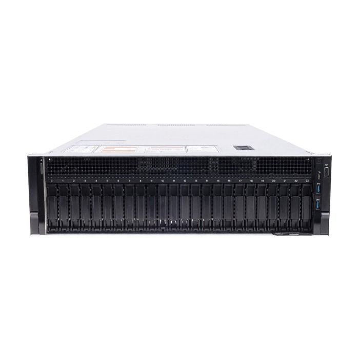 Server Dell R940 24x2.5" with 4x Gold 6244, 64GB RAM, H730P, 2x 960GB SSD SATA 2.5", 4x1GbE, 2xPSU, Rails, iDRAC 9 Enterprise
