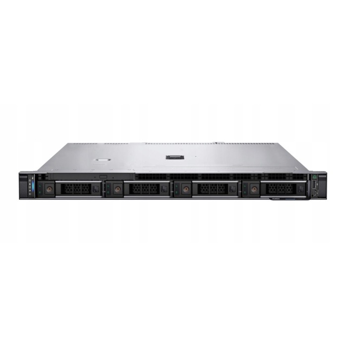 Serwer Dell PowerEdge R350 4x3.5" z 1x E-2374G, 64GB RAM, H755, 2x 8TB 7.2K SATA 6G 3.5", 2x 480GB SSD SATA 6G RI 2.5", 4x1GbE RJ45, 2x PSU, szyny, iDRAC 9