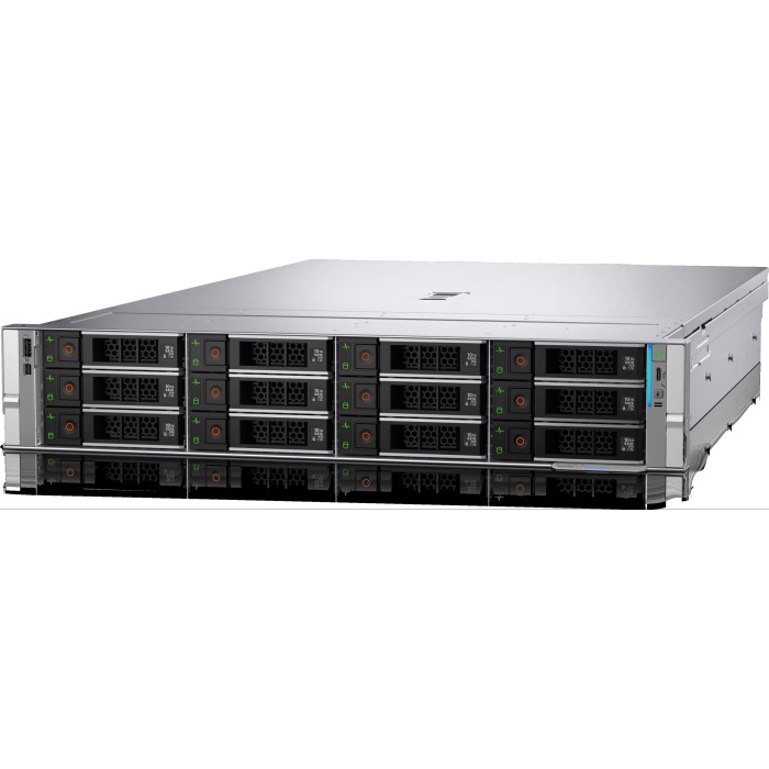 Serwer Dell PowerEdge R570 12x3.5" z 1x 6517P, 32GB RAM, H365i, 4x 8TB 7.2K SATA 6G 3.5", 2x10GbE BASE-T, 2x PSU 800W, szyny, iDRAC10 Enterprise