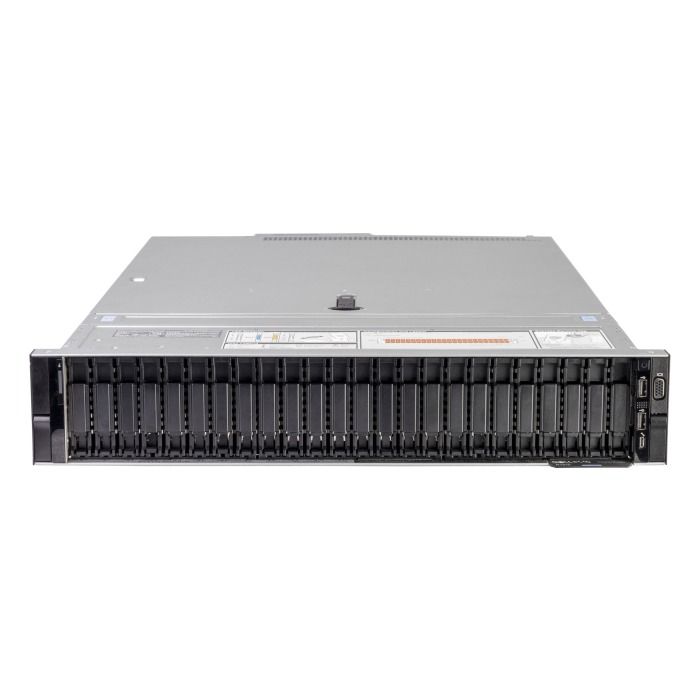 Serwer Dell PowerEdge R7515 24x2.5" (12x NVMe) z 1x EPYC 7452, 128GB RAM, 2x 1TB SSD NVMe PCIe 3.1x4 2.5" U.2, 2x1GbE RJ45 2x10GbE SFP+, 2x PSU, szyny, iDRAC 9