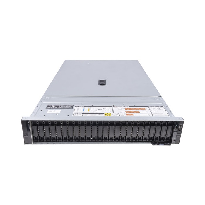 Serwer Dell PowerEdge R7525 24x2.5" (8xNVMe) z 2x EPYC 7702, 32GB RAM, HBA355i, 2x 960GB SSD SATA 2.5", 2x 1.6TB SSD NVMe U.2 2.5", 4x10GbE SFP+, 2x PSU 1400W, szyny, iDRAC9 Enterprise