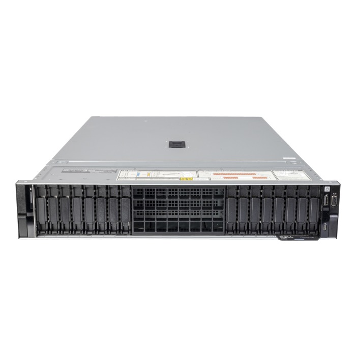 Serwer Dell PowerEdge R760 16x2.5"mit 2x Silver 4410Y, 1024GB RAM, H755, 4x 1.92TB SSD SAS 12G MU 2.5", 2x1GbE, 2x PSU 1100W, Montageschienen, Abdeckung, iDRAC9 Enterprise