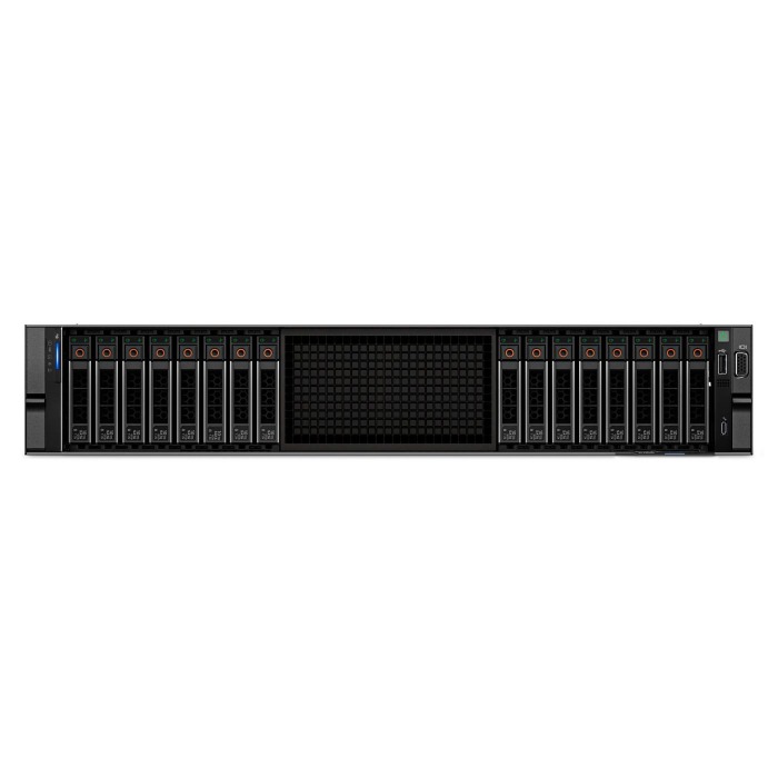 Serwer Dell PowerEdge R7625 16x2.5" z 2x EPYC 9224, 512GB RAM, H355, 2x10/25GbE SFP28, 2x PSU 1400W, szyny, iDRAC9 Enterprise