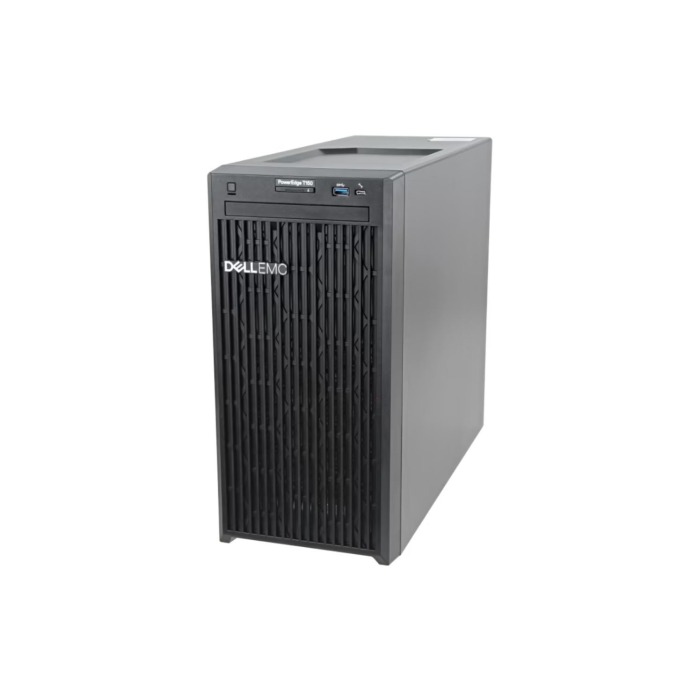 Serwer Dell PowerEdge T150 4x3.5" z E-2374G, 32GB RAM, 2x 960GB SSD SATA 2.5", 2x25GbE SFP28, 1x PSU 400W, iDRAC9 Enterprise
