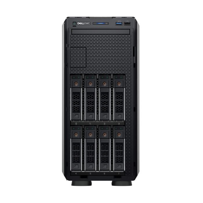 Serwer Dell PowerEdge T350 8x3.5" z 1x E-2378, 64GB RAM, Karta BOSS-S1 z , 2x 4TB 7.2K SATA 6G 3.5", 2x10GbE SFP+, 2x PSU, 