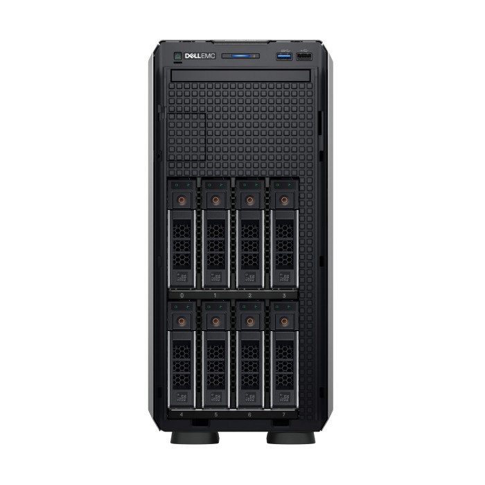 Serwer Dell PowerEdge T350 8x3.5" z 1x Xeon E-2334, 32GB RAM, HBA355i, BOSS-S1 z 2x Dell 240GB SSD SATA RI M.2, 2x 960GB SSD SATA 2.5", 2x10GbE BASE-T, 2x PSU 600W, iDRAC9 Enterprise