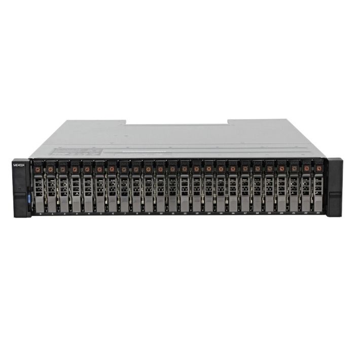 Storage Array Dell PowerVault ME4024 24x2.5" with 2x 4x10GbE BASE-T, 2x PSU, Rails
