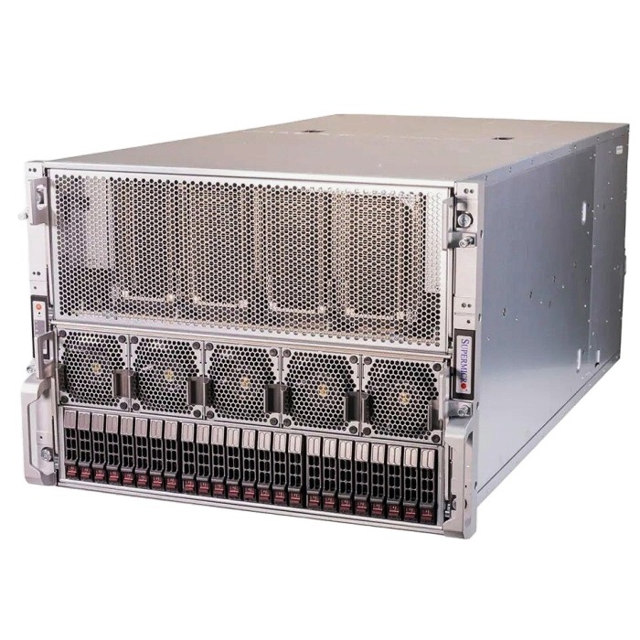 Supermicro GPU SuperServer SYS-821GE-TNHR z 2x Platinum 8480+, 2048GB RAM, 2x960GB NVMe, 8x3.84TB NVMe, 8xNVIDIA H200 141GB, 8x(1x400GbE), 1x(2x100GbE), 6xPSU, szyny