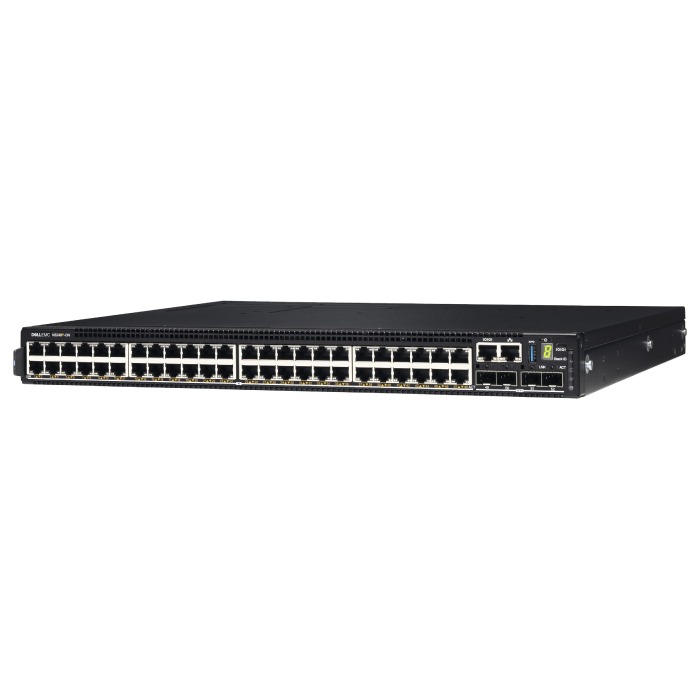 Switch Dell EMC PowerSwitch N3248P-ON 48x1GbE PoE+ 4x10GbE SFP+ 2x100GbE QSFP28 1xPSU 1050W AC F2R Normal Flow