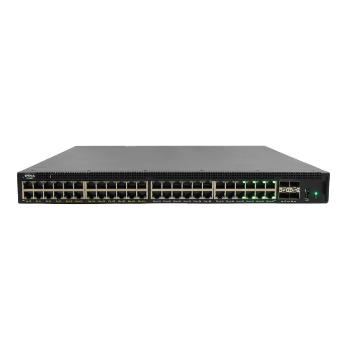 Switch Dell X1052P 24x1GbE PoE+ 24x1GbE 4x10GbE SFP+ F2R Normal Flow
