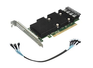 Controller HBA 4x NVMe U.2.+ Cable for Dell PowerEdge R730XD 24x2.5"