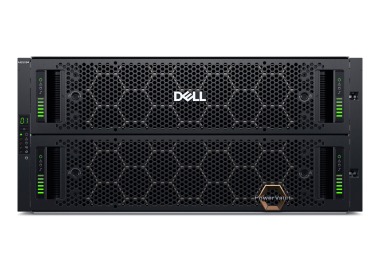 Dell PowerVault storage array ME5084 with 2x iSCSI (10/25GbE SFP28) controller, 40x 1.92TB SSD SAS4, 10x 8TB HDD SAS, rails, bezel