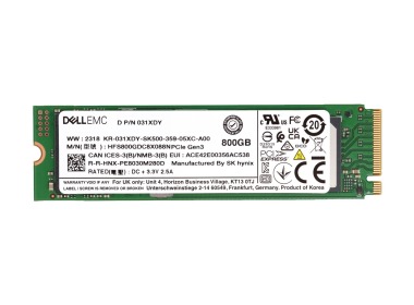 Dysk twardy Dell 800GB SSD NVMe PCIe 3.0x4 M.2 2280 3D TLC NAND MU 512e 31XDY