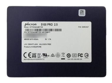 Dysk twardy Micron 480GB SSD SATA 6G 2.5" TLC RI 512e MTFDDAK480TBY-1AR1ZABYY