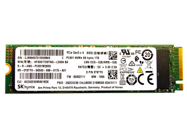 Hard drive Dell 1TB SSD NVMe PCIe 3.0x4 M.2 2280 T8TY0