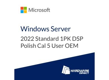 Licencja Microsoft Windows Server 2022 Standard 1PK DSP Polish Cal 5 User OEM