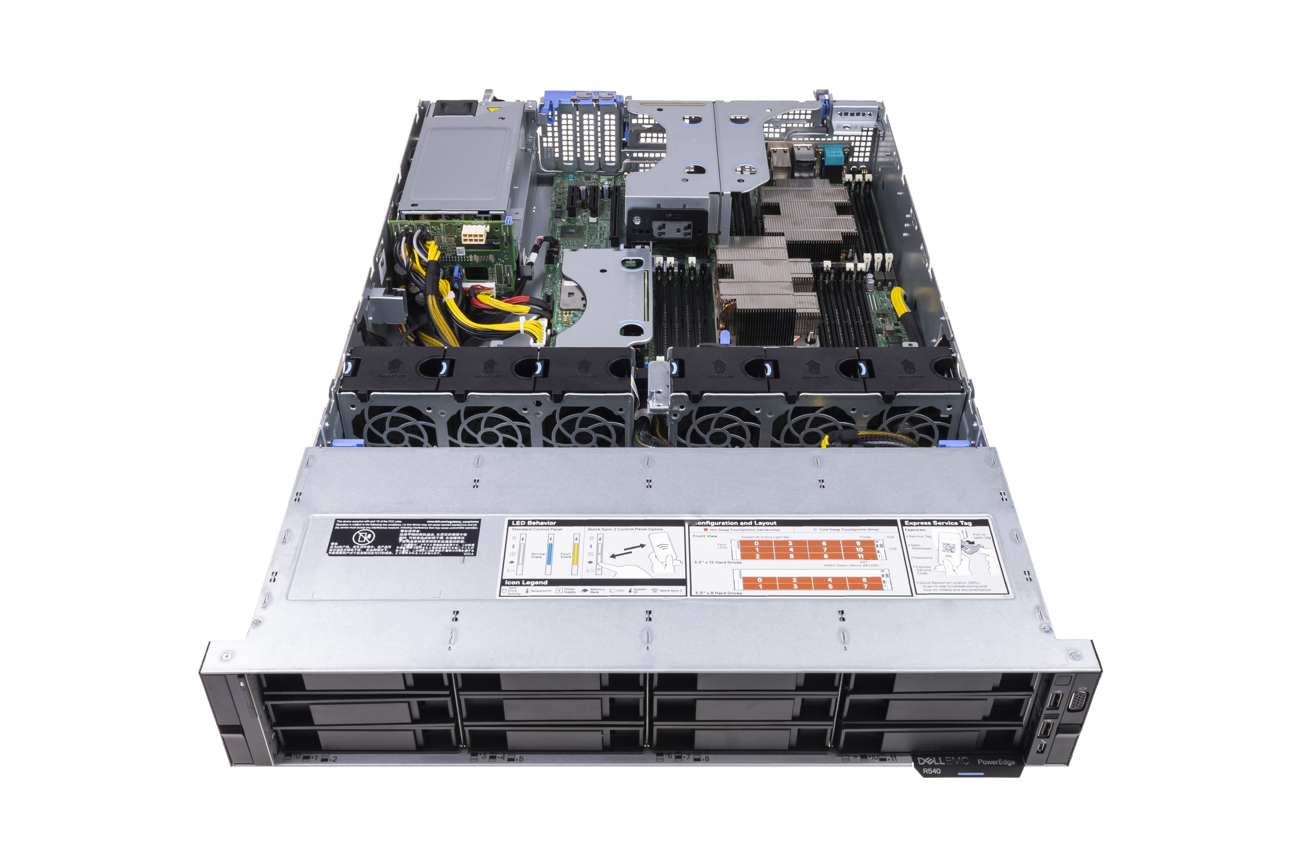 Server Dell R540 12x3.5" with 2x Gold 5120, 32GB RAM, H730P, 2x480GB ...